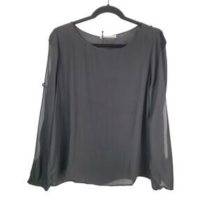 Three Eighty Two Revolve Kyle Split Sleeve Long Sleeve Black Women's Size M